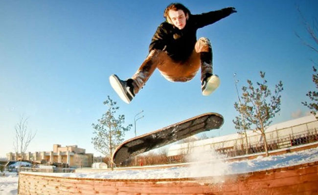 El skateboarding en su forma más helada