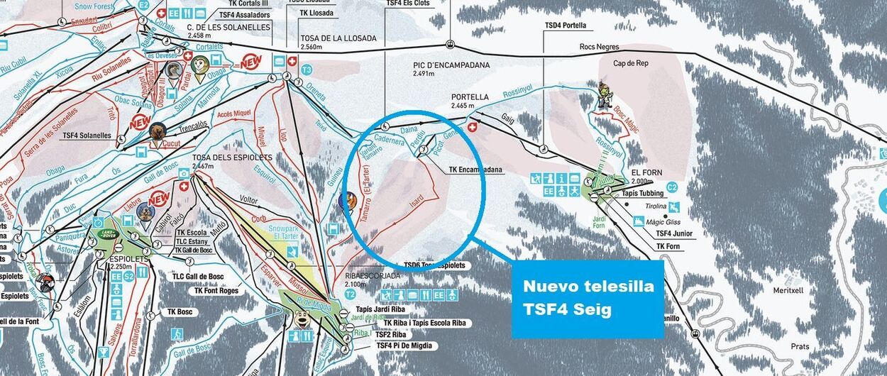 Grandvalira instala un telesilla y crea nuevas pistas de esquí en Encampadana