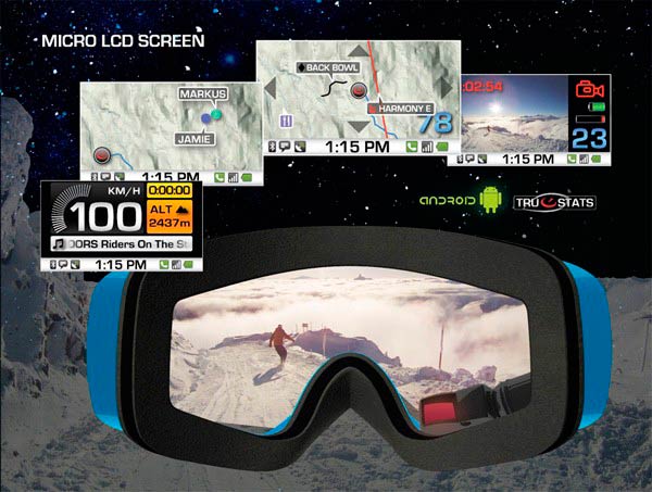 Gafas inteligentes para hacer esquí o snow